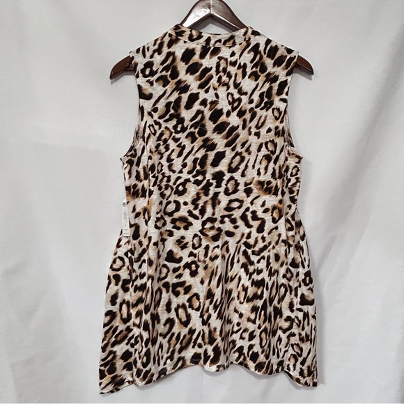 Chicos NWT Leopard Print Cotton Slub Tunic Tank Size 1 - Picture 5 of 13